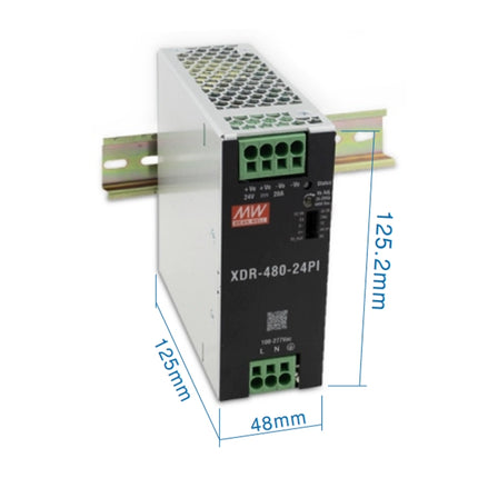 MEAN WELL XDR-480 Series: Rail Power Supply - XDR-480-24PI