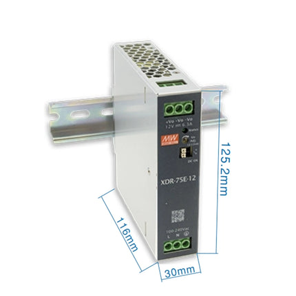 MEAN WELL XDR-75E Series: DIN Rail Power Supplies - XDR-75E-12
